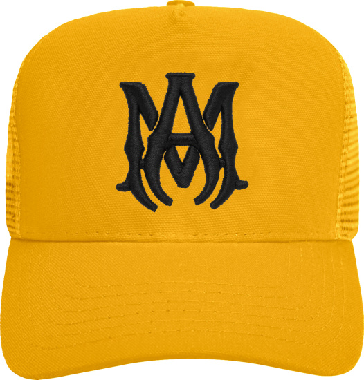 Amiri Yellow And Black Ma Trucker Hat