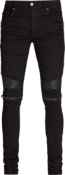 Black Zip-Detail 'MX2' Biker Jeans