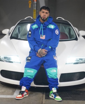 Anuel Aa Wearing A Supreme X North Face Anorak Jacket And Matching Expedition Pants