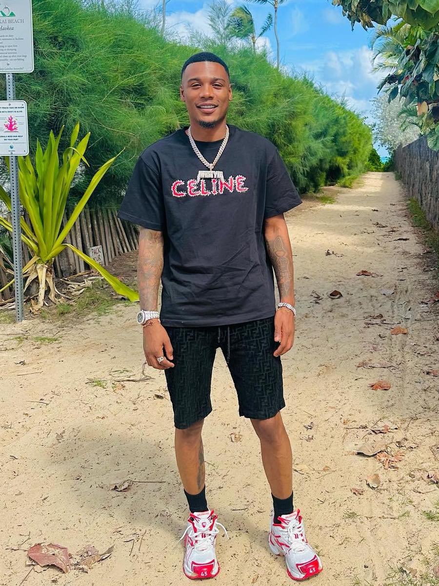 Armon Warren: Celine Logo Tee, Fendi Allover FF Shorts & Balenciaga Sneakers