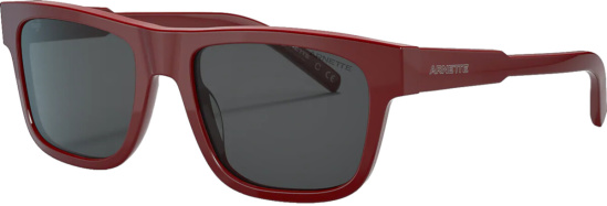 Arnette Red Black Rectangle Sunglasses