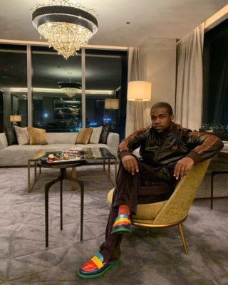 Asap Ferg Relaxes In Dubai In Needles Jacket And Pants With Chanel Loafers