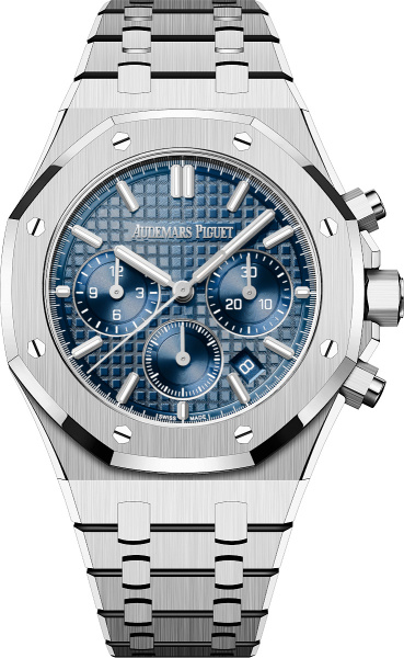 Audemars Piguet Stainess Steel And Blue Royal Oak Chronograph 26715st Oo 1356st 01