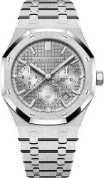 Frosted White Gold & Grey 'Royal Oak Chronograph' (26239BC)