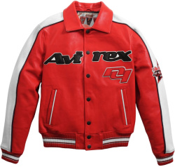 Red & White 'All Star' Leather Jacket