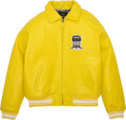 Avirex Yellow Croc Icon Leather Jacket