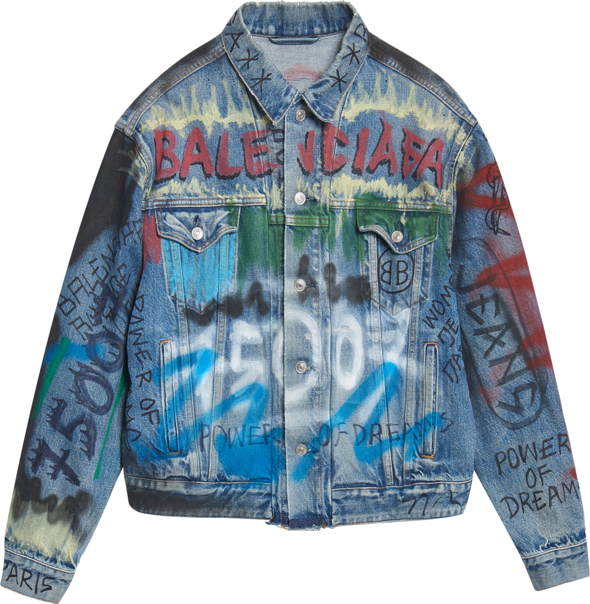 Balenciaga Graffiti Print Denim Jacket | Incorporated Style