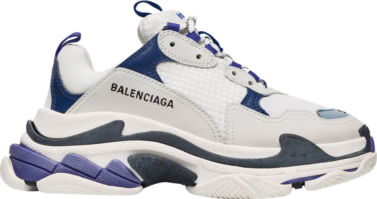 Balenciaga White & Purple 'Triple S' Sneakers | Incorporated Style
