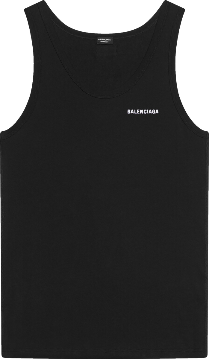 Balenciaga Black & White-Logo Tank Top | Incorporated Style