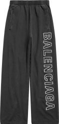 Black Vertical Logo Baggy Sweatpants