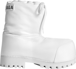 White Nylon 'Alaska' Short Snow Boots