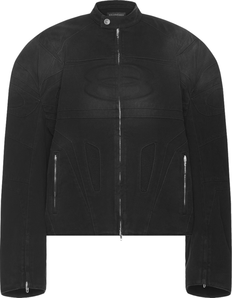 Balenciaga Black Canvas 'Unity Sports Icon' Racer Jacket Balenciaga Black Canvas 'Unity Sports Icon' Racer Jacket