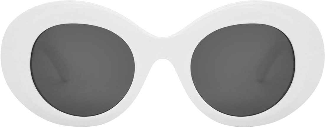 Balenciaga White Chunky Round Sunglasses (BB0120S) | Incorporated Style