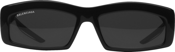 Balenciaga Black Hybrid Rectangle Sunglasses