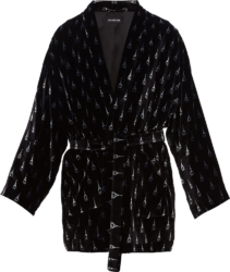 Balenciaga Allover Eiffle Tower Black Robe