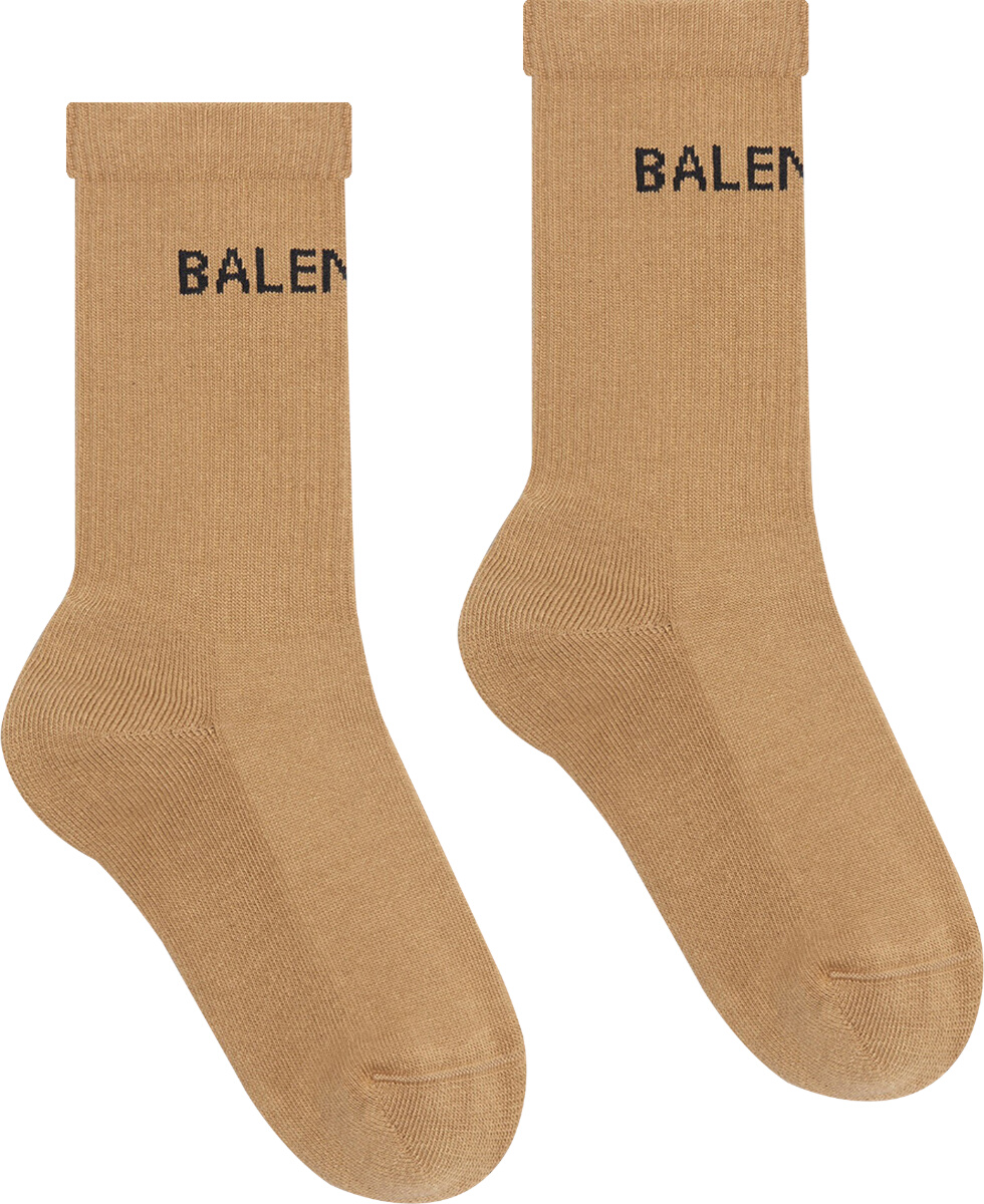 Balenciaga Beige & Black-Logo 'Tennis' Socks | Incorporated Style