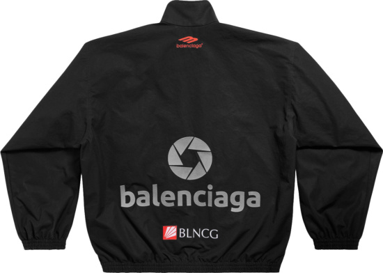 Balenciaga Black Allover Top League Logos Jacket