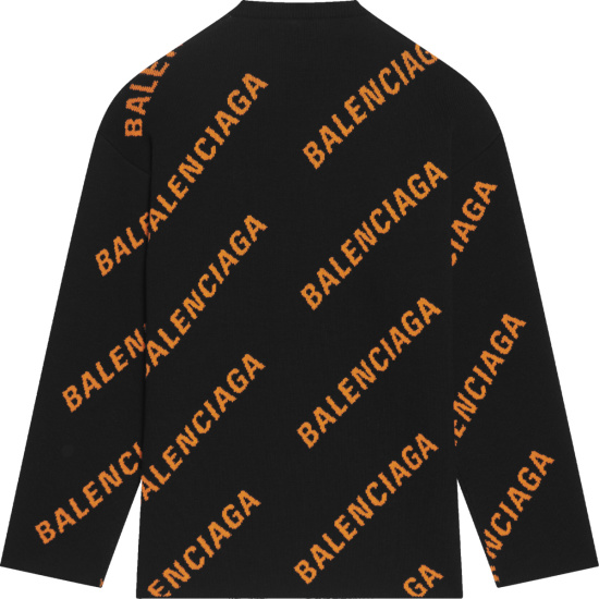 Balenciaga Black And Orange Year Of The Tiger Logo Sweater