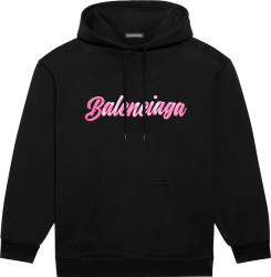 Balenciaga Black And Pink Barbie Logo Print T Shirt