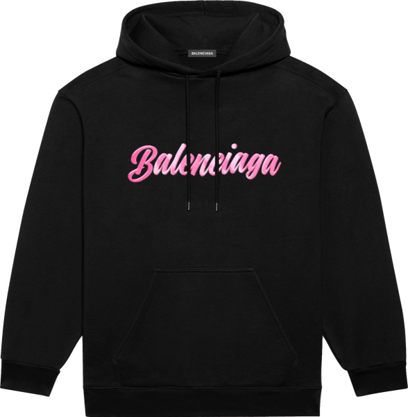 Balenciaga Black And Pink Barbie Logo Print T Shirt