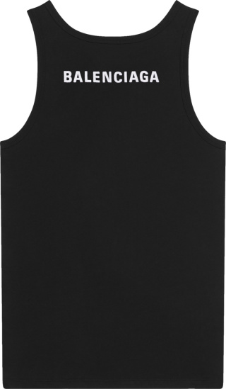 Balenciaga Black And White Logo Tank Top