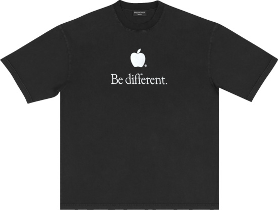 Balenciaga Black Apple Be Different T Shirt
