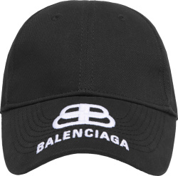 Balenciaga Black Bb Logo Brim Hat