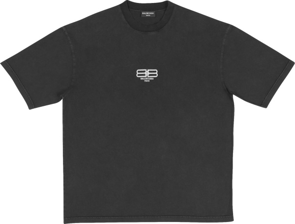 Balenciaga Black Bb Paris Icon Logo T Shirt