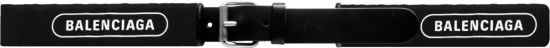 Balenciaga Black Canvas Logo Print Belt