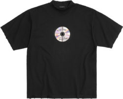 Balenciaga Black Cd Patch T Shirt