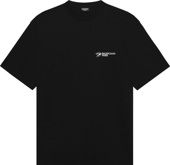 Balenciaga Black Corporate Logo T Shirt