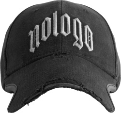 Balenciaga Black Distressed Cut Out No Logo Hat
