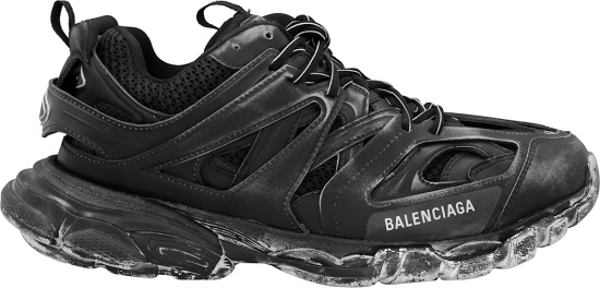 Balenciaga Black Distressed Track Sneakers