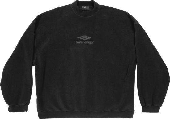 Balenciaga Black Fleece 3b Sports Icon Sweatshirt