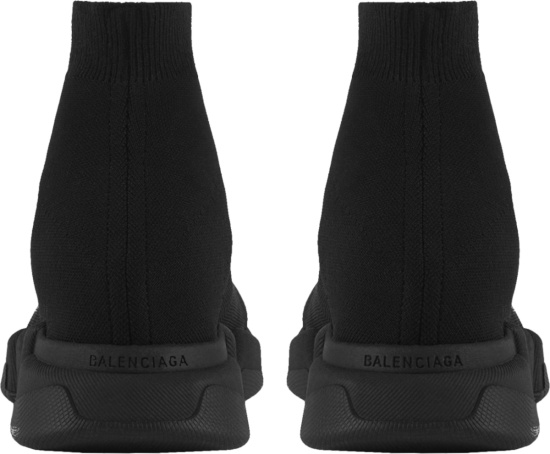Balenciaga Black Knit Slip On Sock Sneakers