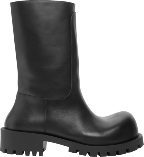 Balenciaga Black Leather Hammer Boots