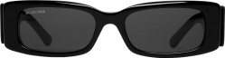 Balenciaga Black Max Rectangle Sunglasses