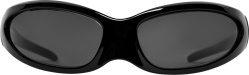 Balenciaga Black Oval Nose Cone Wrap Sunglasses
