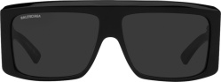 Balenciaga Black Oversized Rectangular Sunglasses