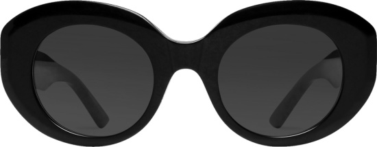 Balenciaga Black Oversized Round Sunglasses