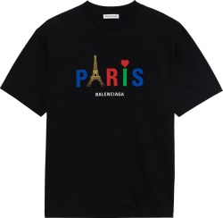 Black 'Paris Love' T-Shirt