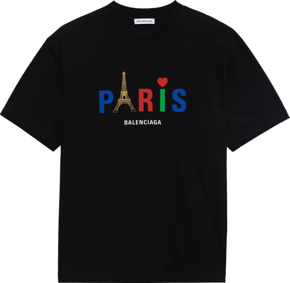 Balenciaga Black 'Paris Love' T-Shirt | Incorporated Style