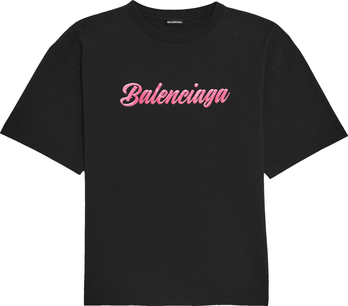 Balenciaga Black & Pink-Logo T-Shirt | Incorporated Style