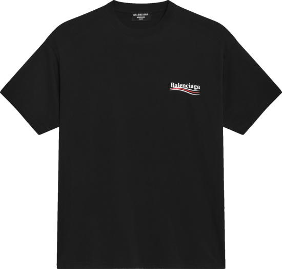 Balenciaga Black Political Campaign Logo T Shirt