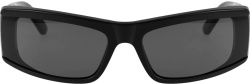 Balenciaga Black Rectangular Wrapped Sunglasses