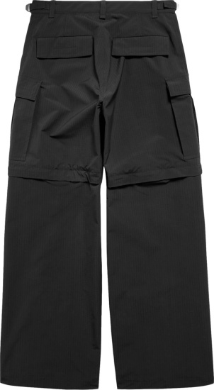 Balenciaga Black Rings Logo Zip Off Cargo Pants