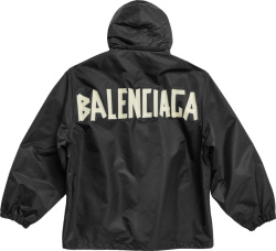 Balenciaga Black Tape Type Hooded Jacket