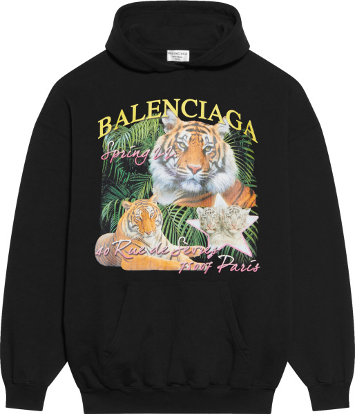 Balenciaga Black Year Of The Tiger Logo Hoodie