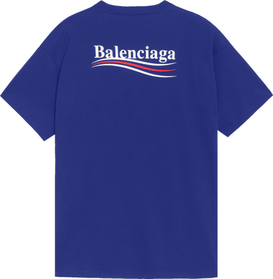 Balenciaga Navy 'Political Campaign' T-Shirt | INC STYLE