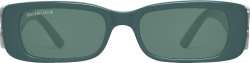 Dark Green Rectangular 'Dynasty' Sunglasses (BB0096S)